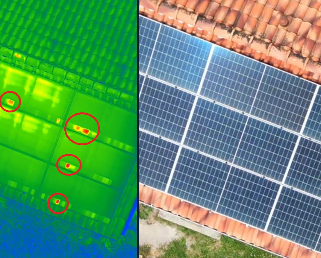 Contrôle thermique de panneaux solaires par drone